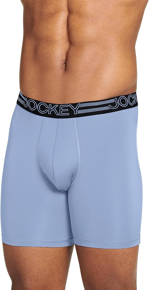 Jockey Men's Underwear Active Microfiber Long Leg Boxer Brief