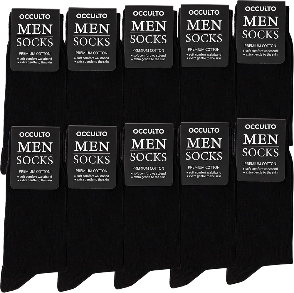 Men Black Dress Socks Pack of 10-20 (Model: Hermann)