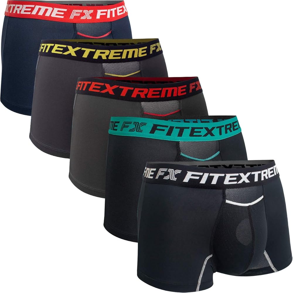 5 Pack Mens Separate Pouch Breathable Performance Boxer Briefs