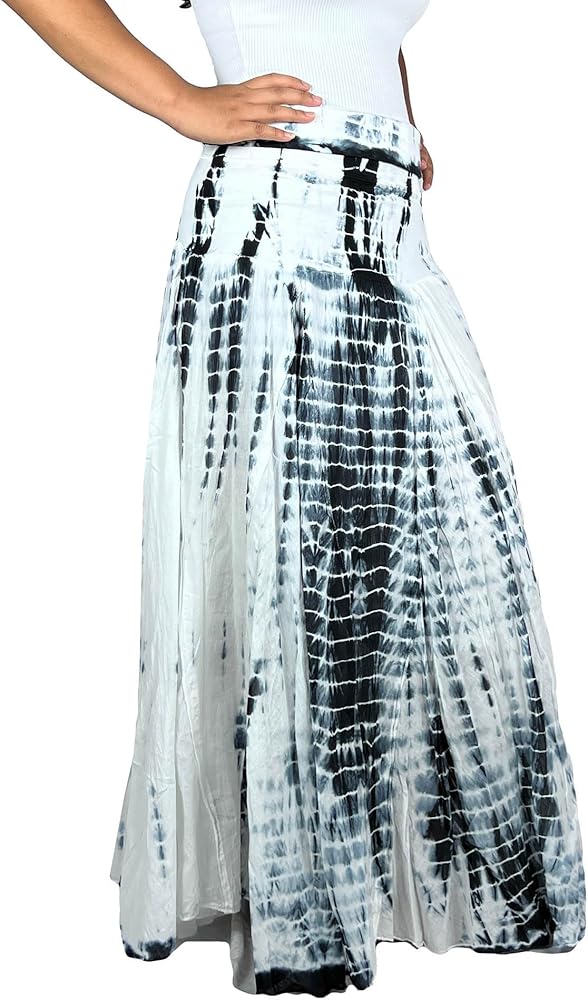 Agan Traders Women's 2024 Summer Tie-dye High Waistband Bohemian Maxi Skirt - A Line Flared Long Skirts for Women