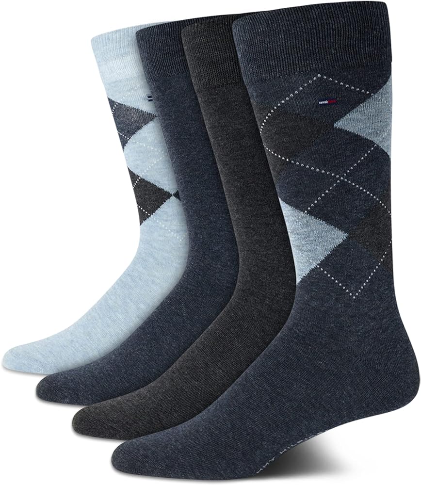 Tommy Hilfiger men Dress Socks Lightweight Comfort Crew Sock (4 pack)