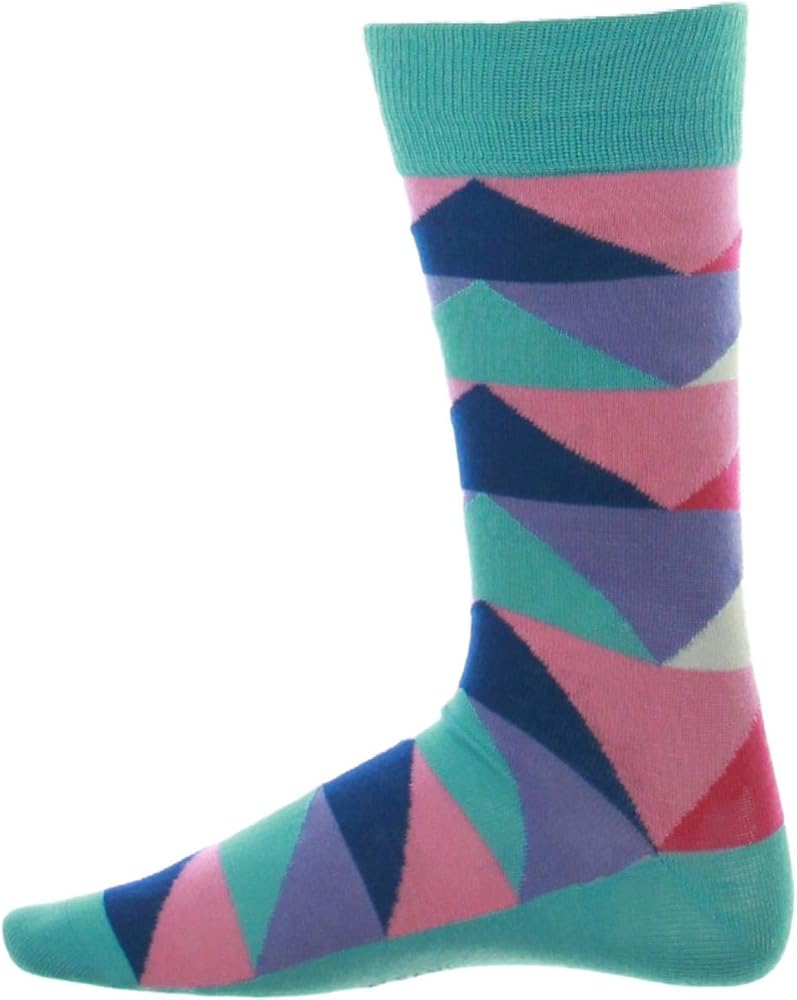 Alfani Mens Abstract Triangle Diamond Dress Socks Blue 10-13