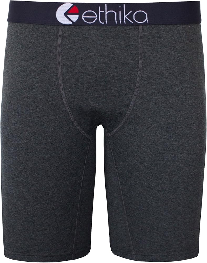 Ethika Mens Staple Boxer Brief | Heather Black Grey