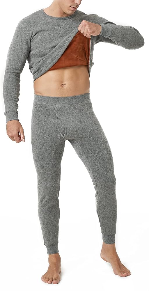 LAPASA Men's Ultra Heavyweight Thermal Underwear Set Extreme Cold Weather Base Layer Top Bottom Fleece Lined Long Johns M63
