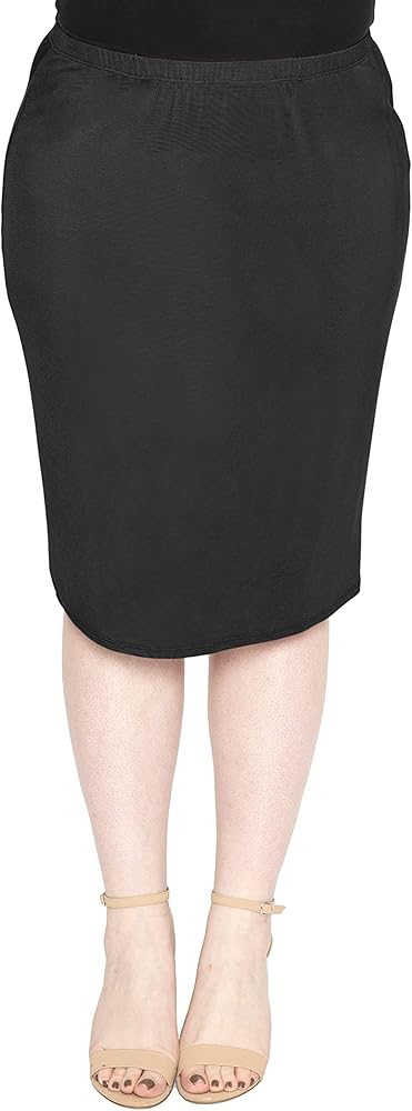 Women's Plus Size Soft Stretch MIDI Skirt | Comfortable for Women | X-Large - 6X
