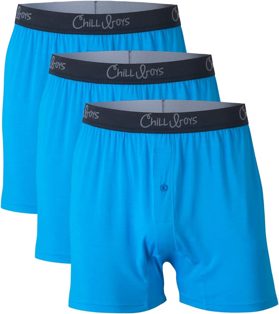 Chill Boys Soft Viscose from Bamboo Boxers for Men - Cool Breathable Comfortable Men's Underwear - 3 Pack Boxer Shorts