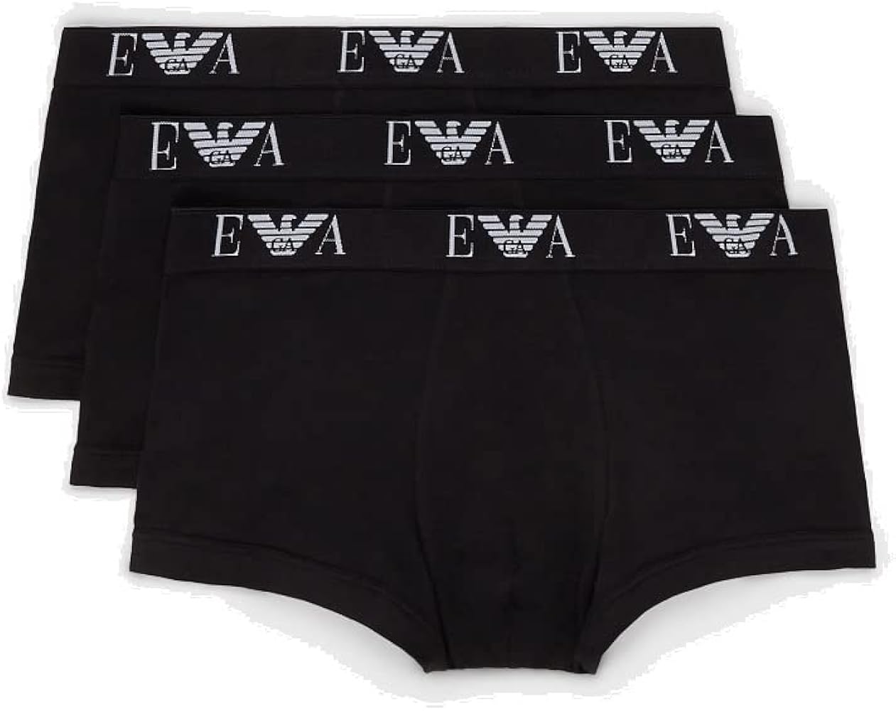 Emporio Armani Men's 3 Pack Trunks, Black