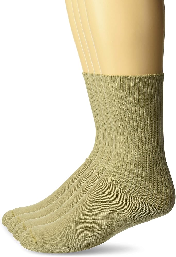 Carolina Ultimate Unisex-Adult's Non-Binding Seamless Rib Cotton Crew Socks 4 Pair Pack