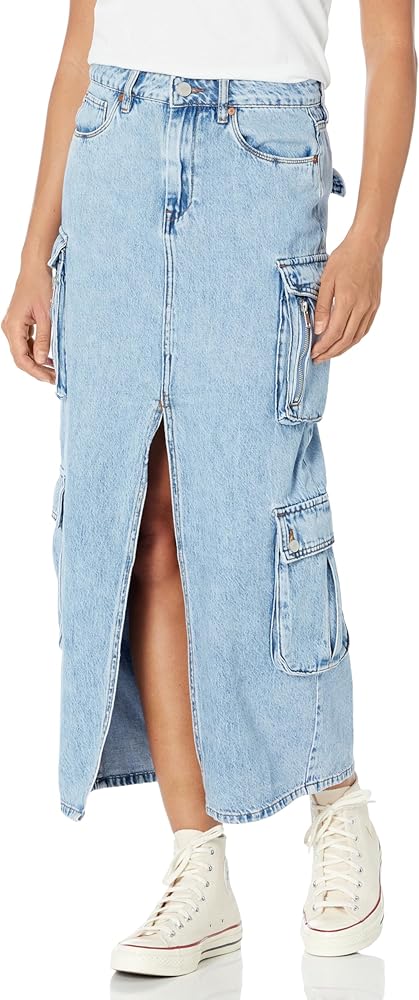 [BLANKNYC] Womens Women's Denim Cargo Maxi Skirt