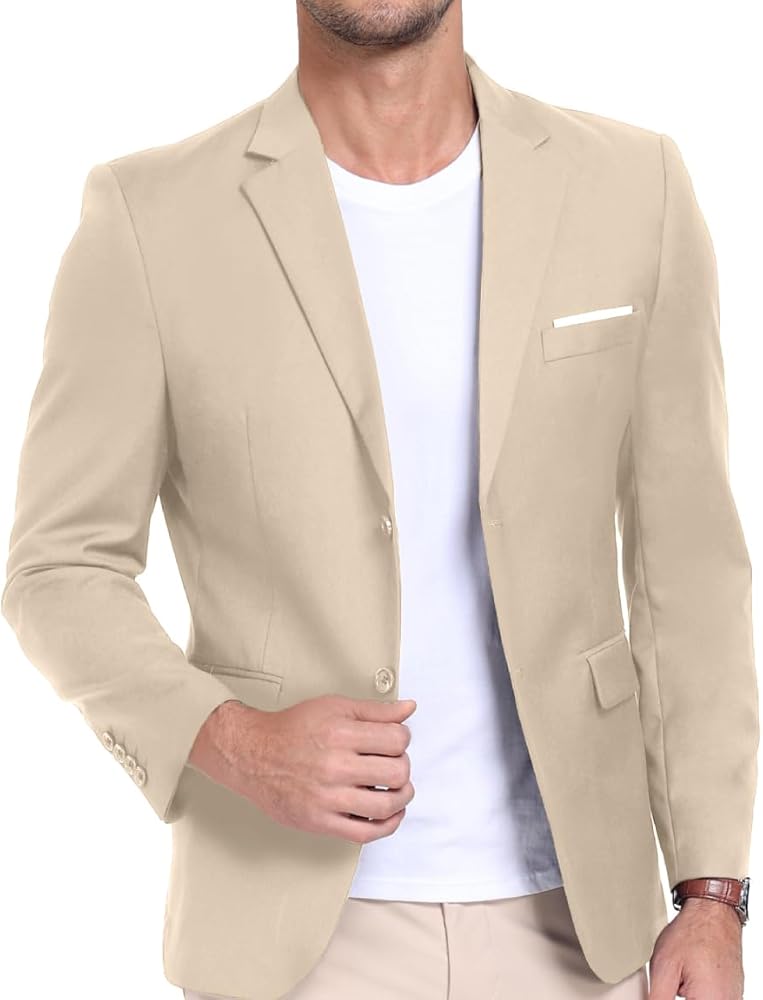 Mens Suit Jacket Slim Fit Blazer for Men Business Suit Blazer Lightweight Casual Sport Coats for Daily Summer Wedding