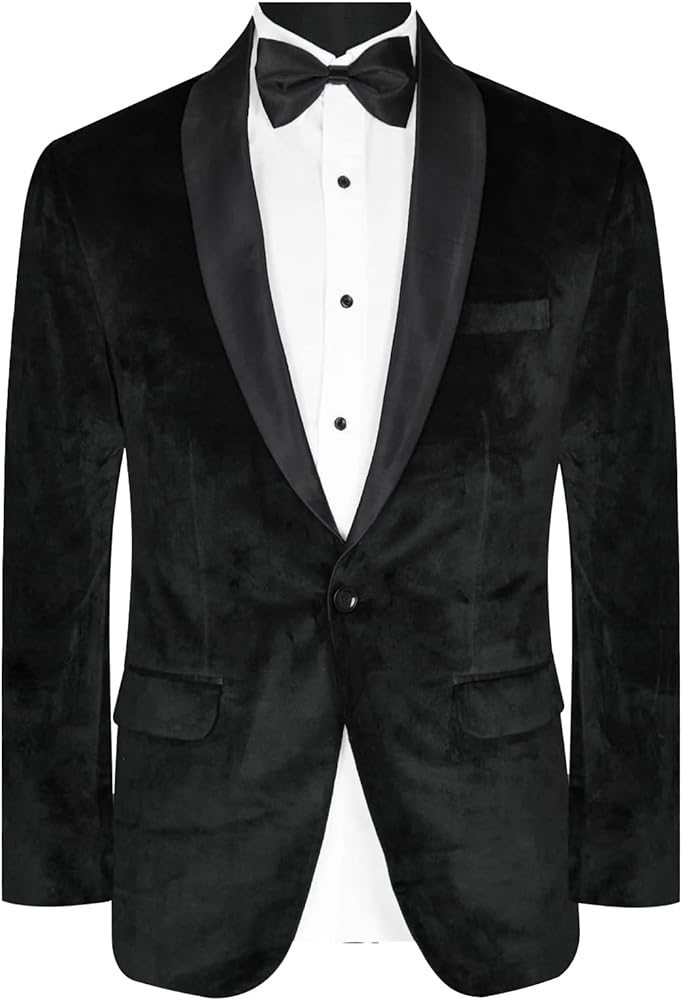 Men's Blazer Velvet Long Sleeve Regular Fit Suit Sport Coat Jacket Casual Lightweight Business Office Meeting Coat