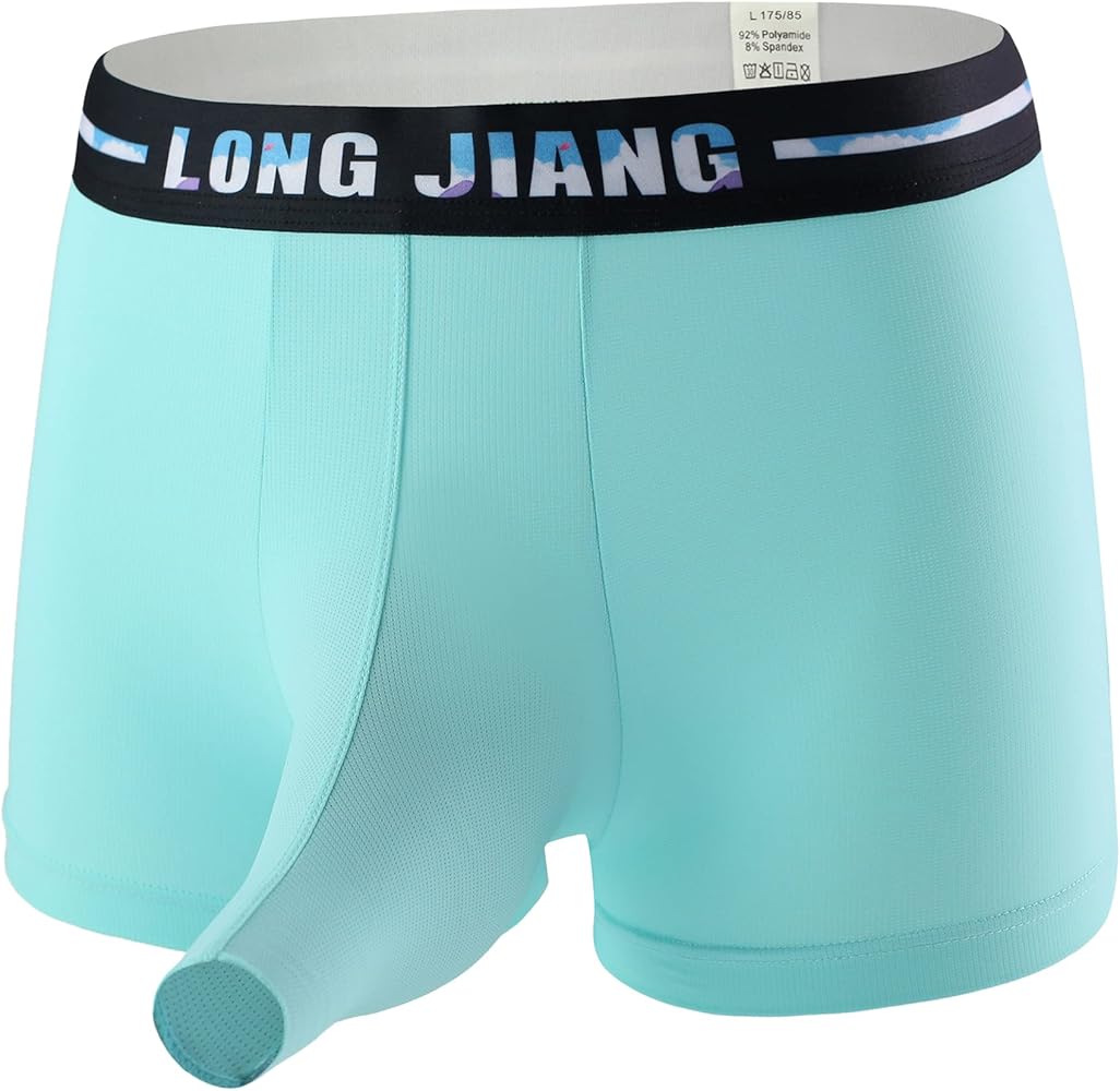 Men's Ice Silk Boxer Briefs Pouch Trunks Breathable Underwear