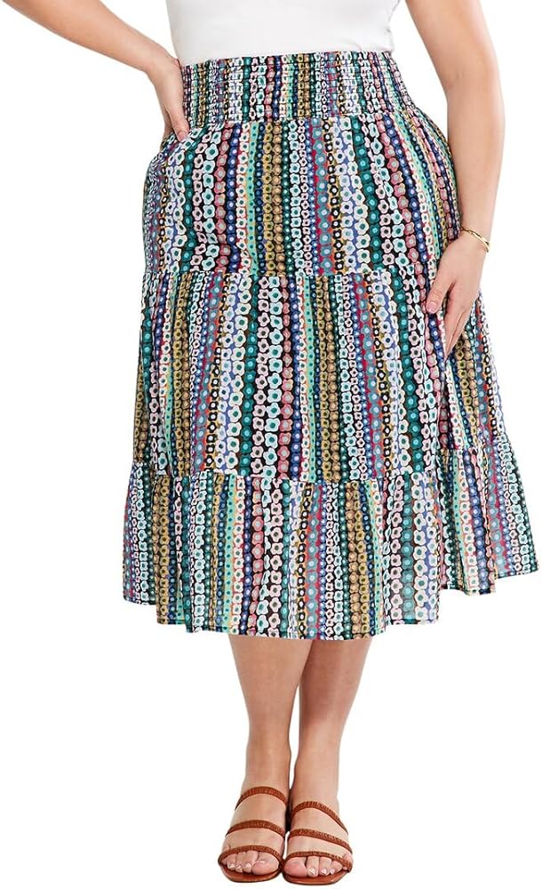 NIC+ZOE Women's Plus Size Flower Field Skirt