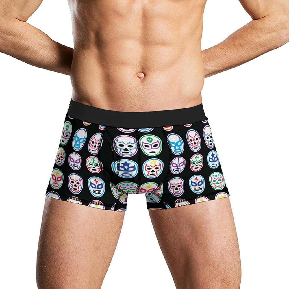 Lucha Libre Mexican Wrestling Masks Men's Boxer Briefs Stretch Underwear Soft Comfortable
