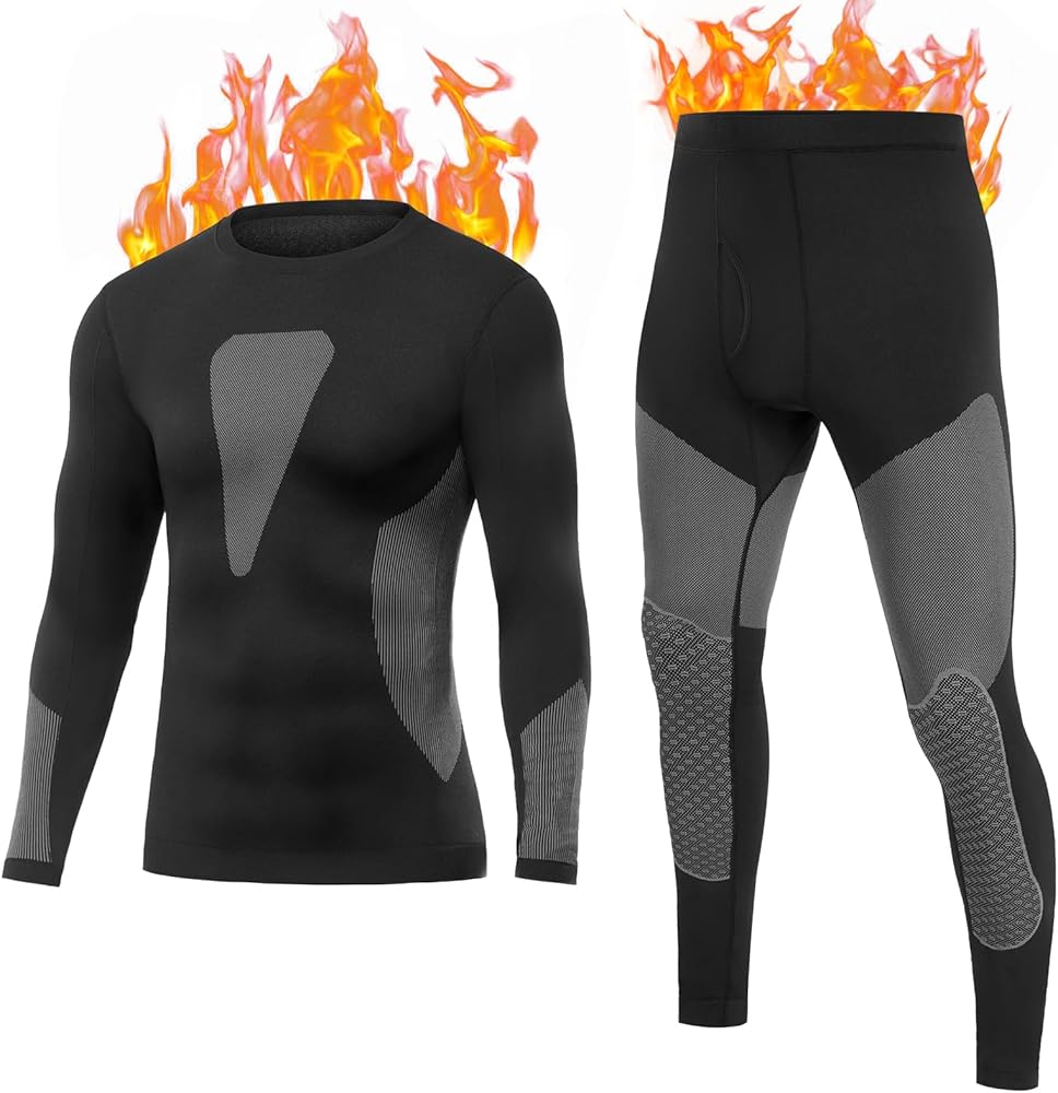 SIMIYA Mens Thermal Underwear Set Long Johns Ski Base Layer Long Underwear Thermals for Men Bottom Top