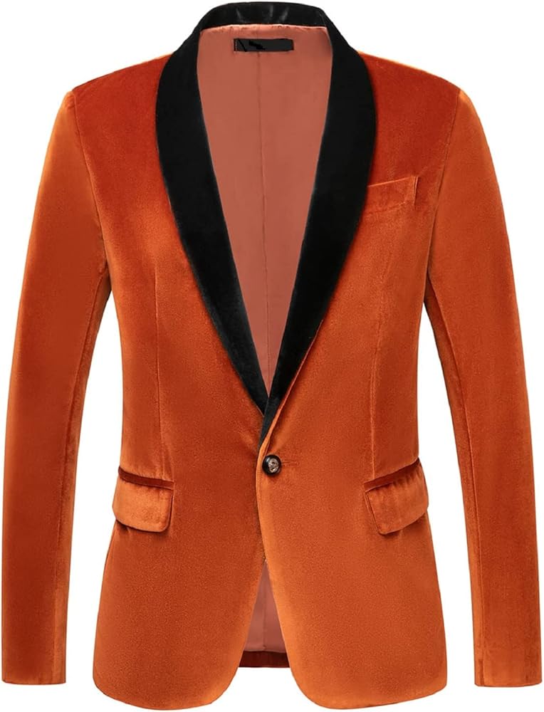Men's Velvet Sport Coats Blazers Slim Fit Tuxedo Shawl Lapel Suits Blazer for Men Autumn Winter Spring