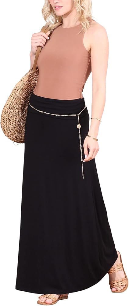 Popana Womens Long Maxi Skirt - Made in USA Long Skirts for Women Trendy - Casual Convertible Sundress Plus Size Maxi Skirt