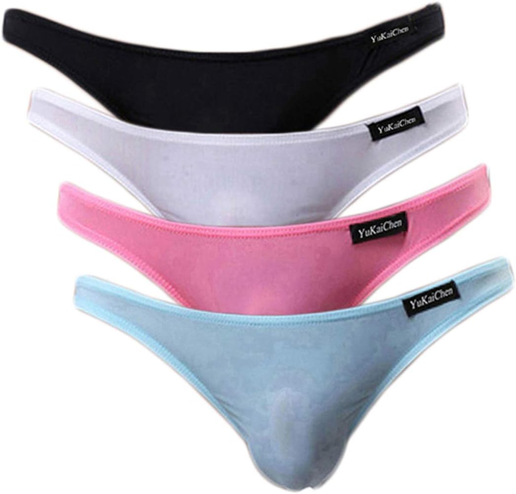 YuKaiChen Men's Briefs Low Rise Ice Silk Bikinis Seamless Underwear