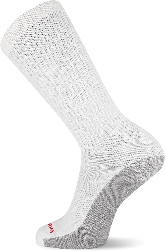 Wolverine Men's Cotton Comfort Over the Calf Socks - 6 Pairs - Breathable Arch Support