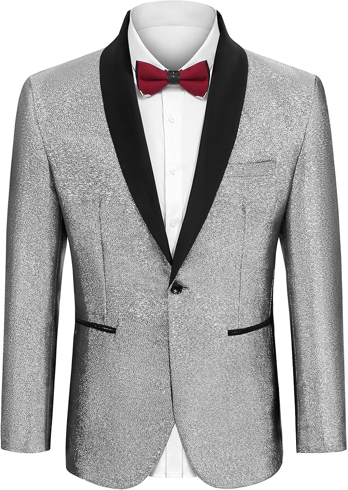 COOFANDY Men's Tuxedo Jacket Slim Fit Shawl Lapel Blazer Suit Jackets for Party Prom Wedding Dinner