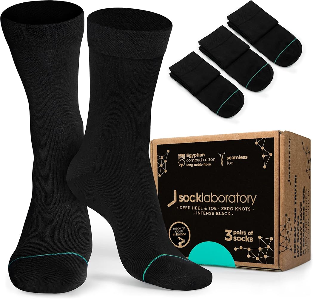 Men's Dress Socks - Egyptian Cotton - Crew (Box of 3)