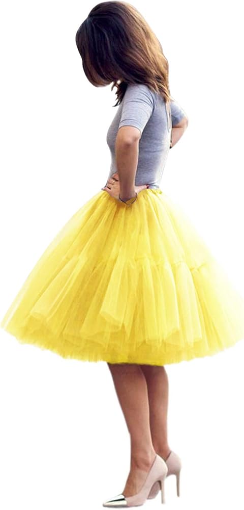 BABYONLINE D.R.E.S.S. Women Tutu Skirt Knee Tulle Skirt Petticoat Skirts Crinoline Rockabilly Tutu Skirt Slip