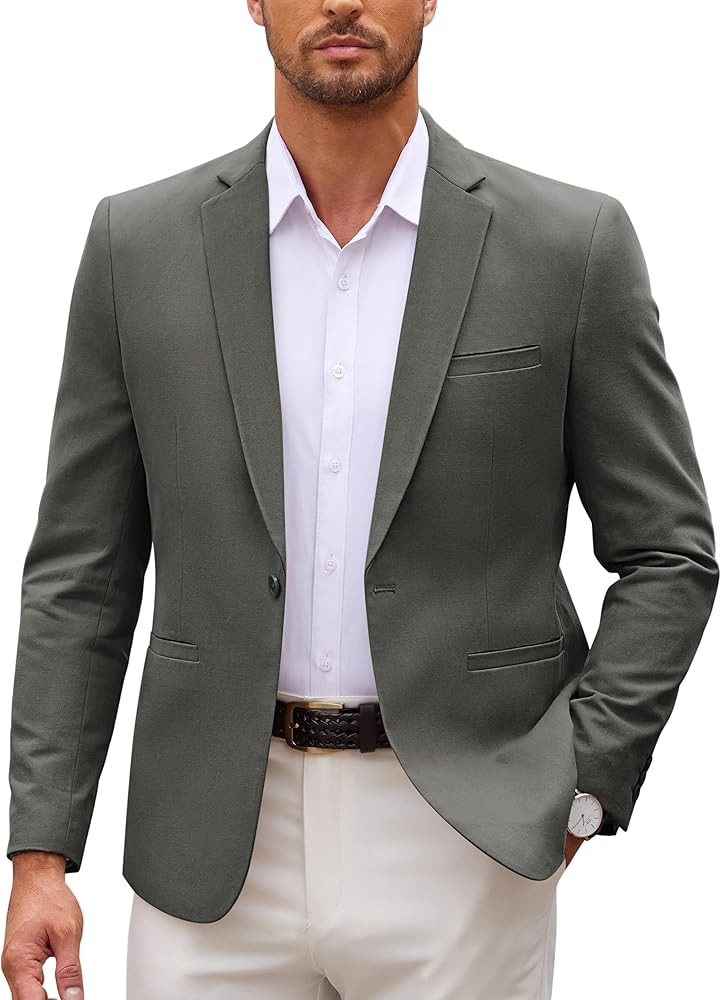 COOFANDY Mens Sport Coat Casual Slim Fit Blazer One Button Textured Suit Jacket