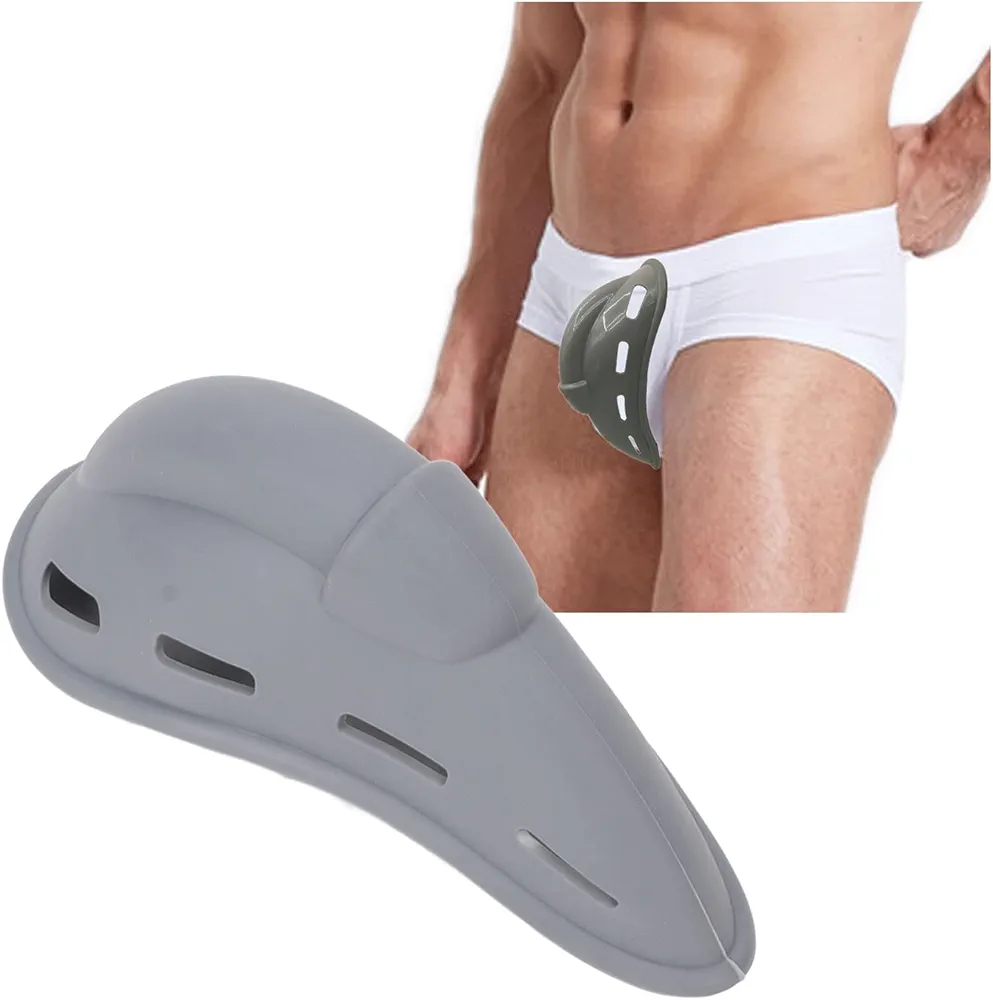 Underwear Bulge Cup for Men Foreskin Cover Stereo Shape Breathable Silicone Circumcision Protective Cup Reduce Skin Friction
