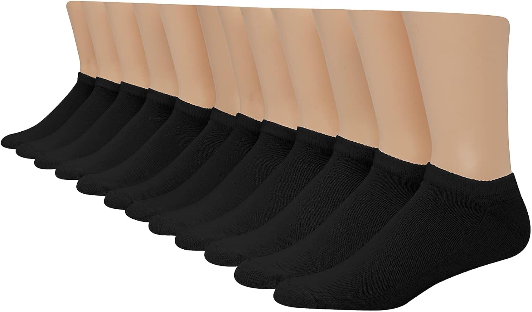 Hanes Men's Double No Show Socks 12-Pair Pack, Available in Big & Tall