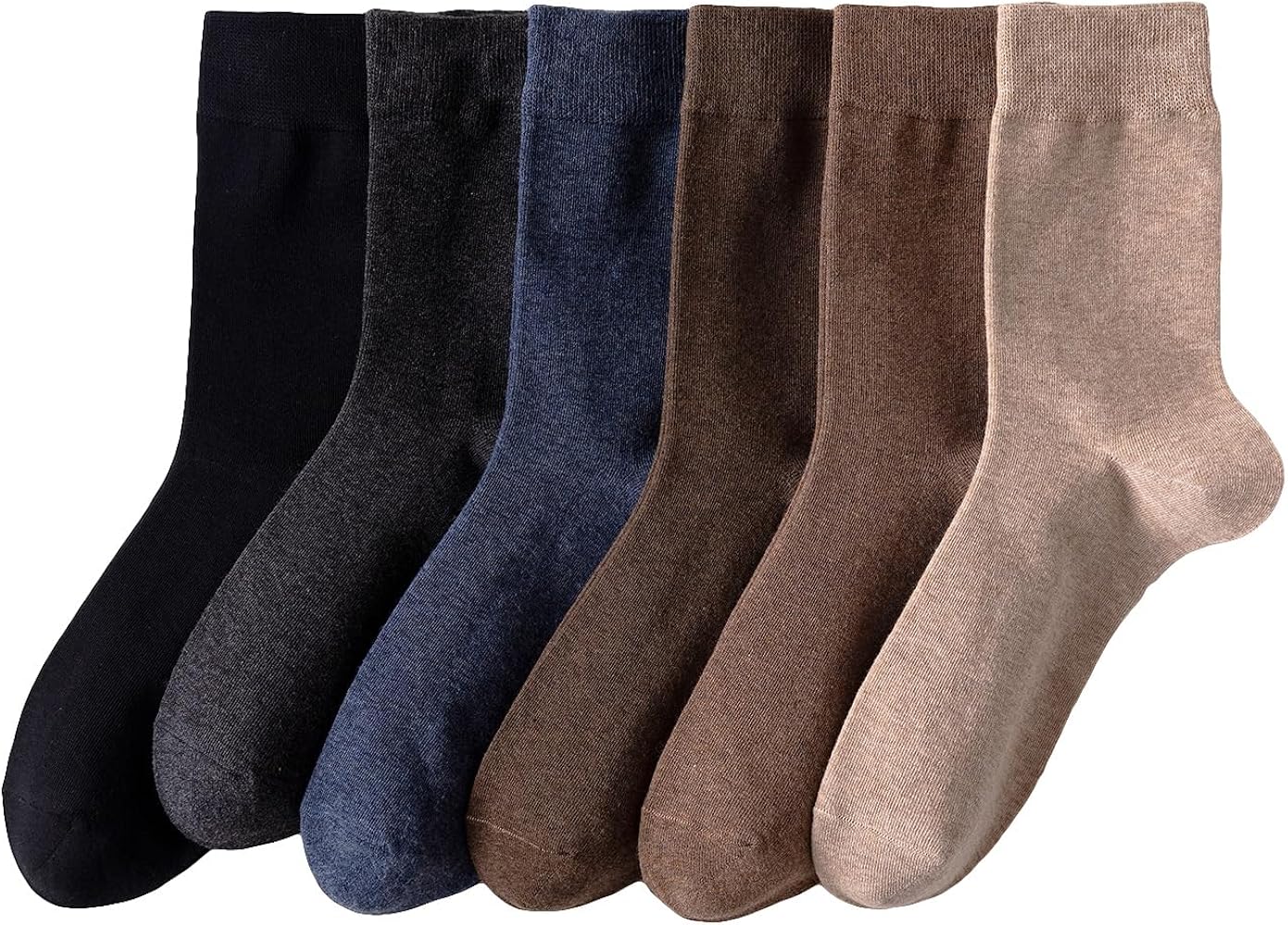 SHENHE Men's 5 Pairs Ribbed Knit Breathable Performance Boot Calf Dress Crew Socks
