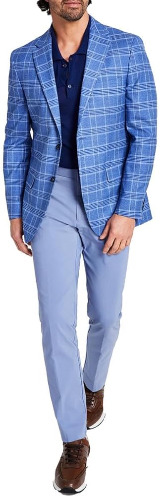 Tommy Hilfiger Mens Conrad Plaid Suit Separate Sportcoat Blue 36R
