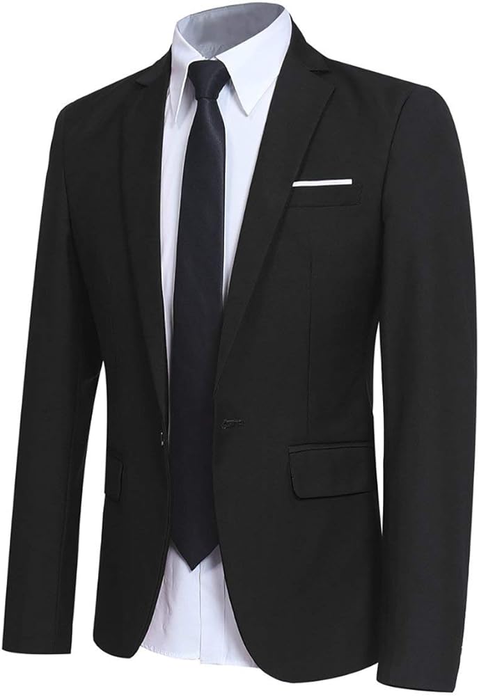 Men' Slim Fit One Button Suit Blazer Jacket Casual Party Sport Coat
