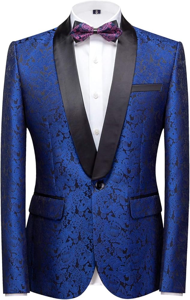 MOGU Mens Tuxedo Suit Jacket Slim Fit Shawl Lapel Wedding Party Dress Blazer