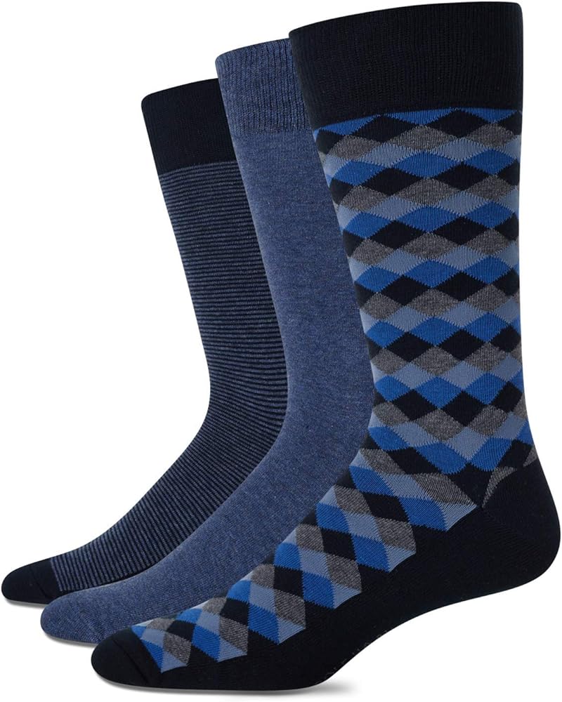 Cole Haan Men's Dress Patterned Crew Socks (3 Pack)