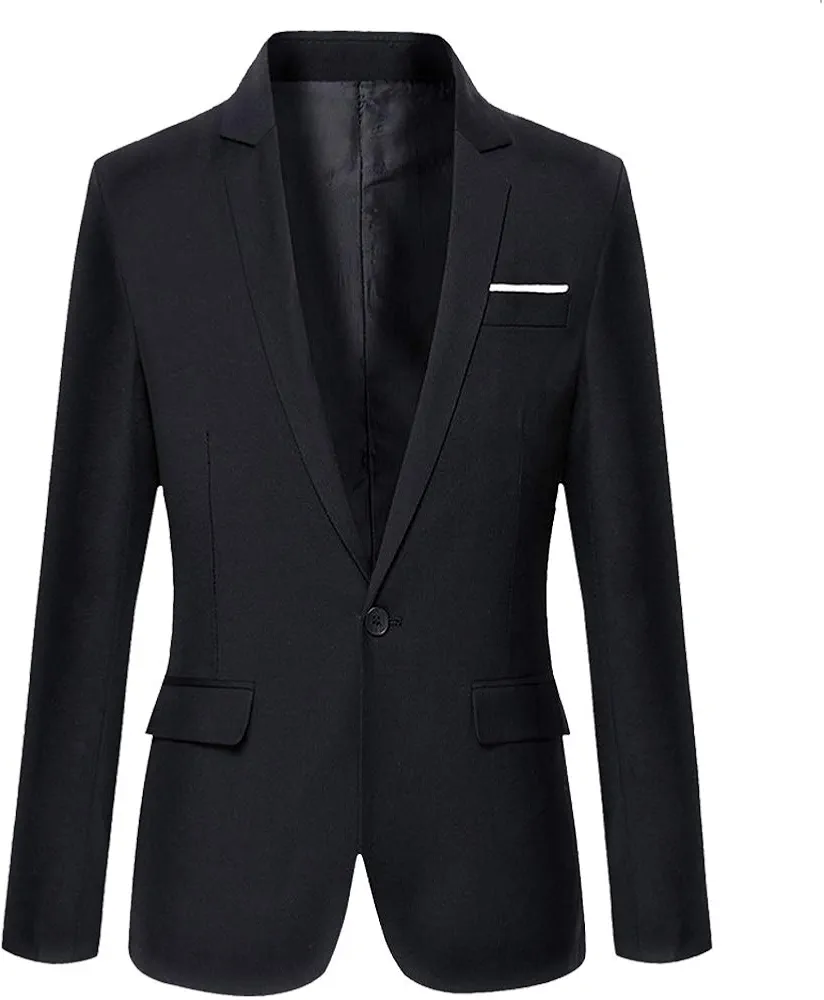 Stylish Men's Casual Slim Fit Formal One Button Suit Blazer Jacket Coat Tops
