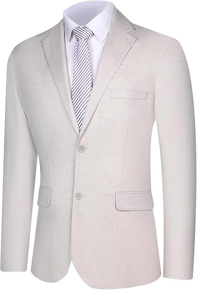 Mens Lightweight Blazer Classic Fit 2 Buttons Sport Coats Summer Casual Suit Jacket