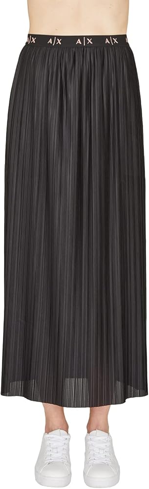 Armani Exchange Women's Logo Band Secret Garden Print Midi Skirt
