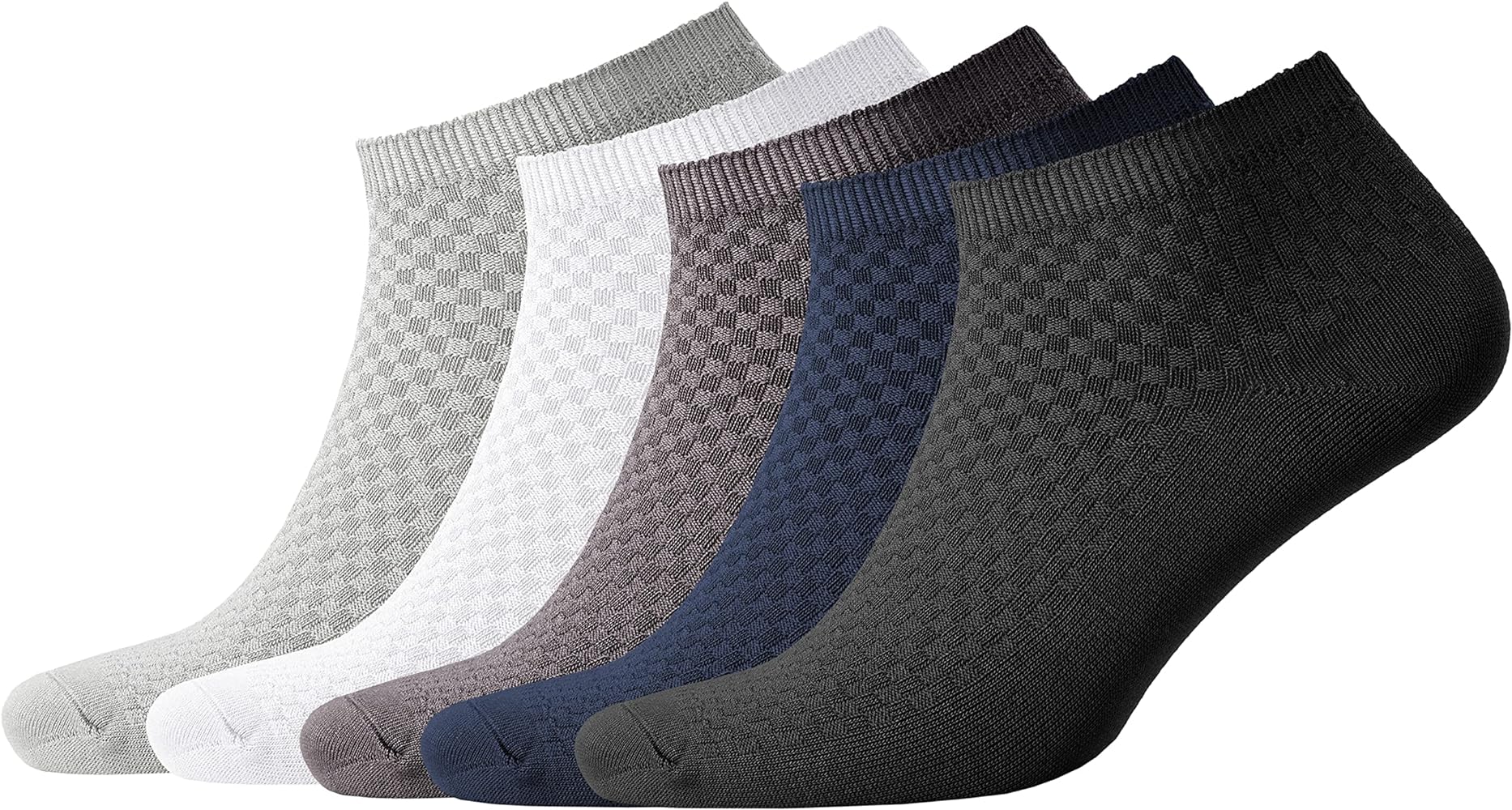 NUDUS UNDERWEAR Men’s Bamboo Rayon Ankle Quarter Dress Socks 5-Pair Gift Box, Premium Quality