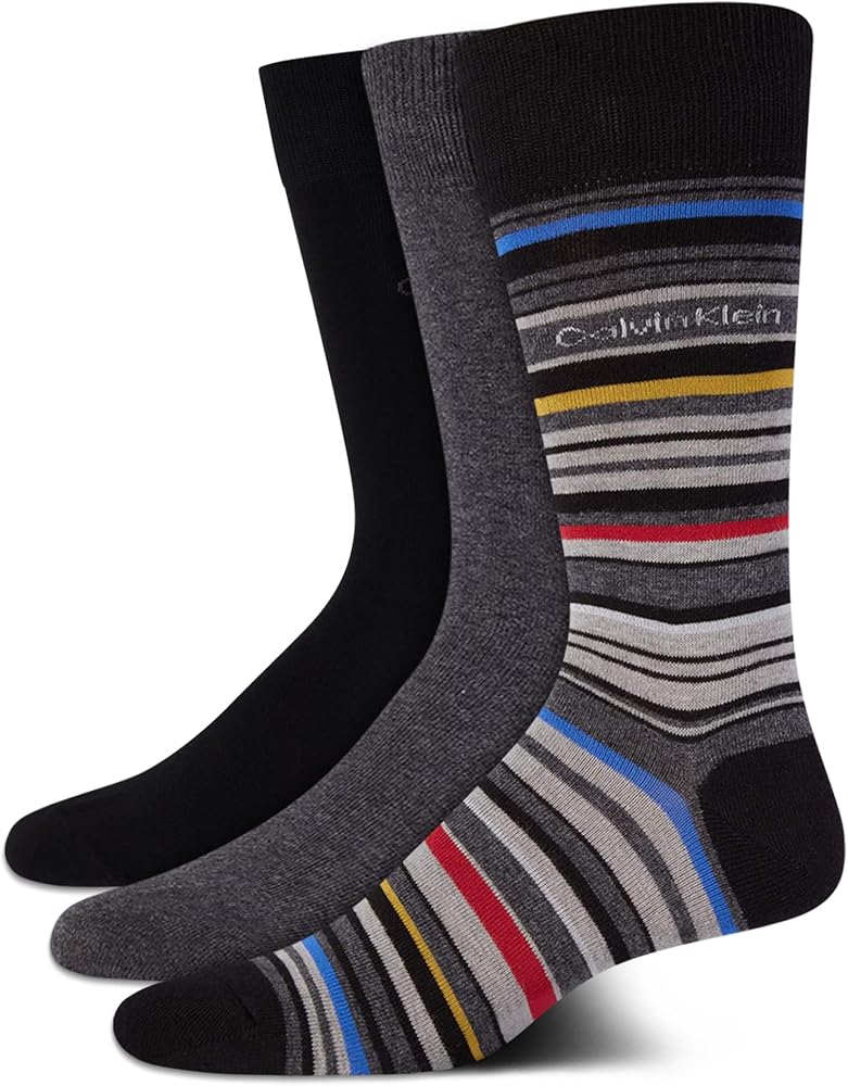Calvin Klein Men's 3 Pack Non Binding Crew Socks