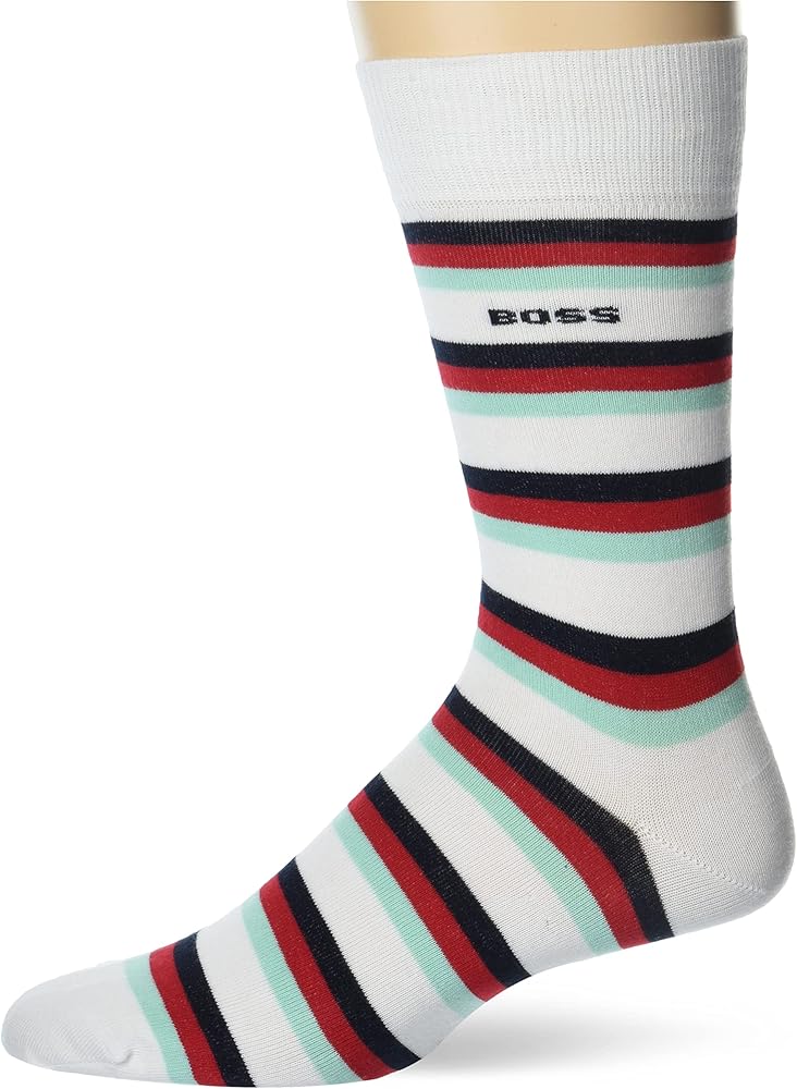 BOSS Men's Multi Stripe Pattern Dress Sock