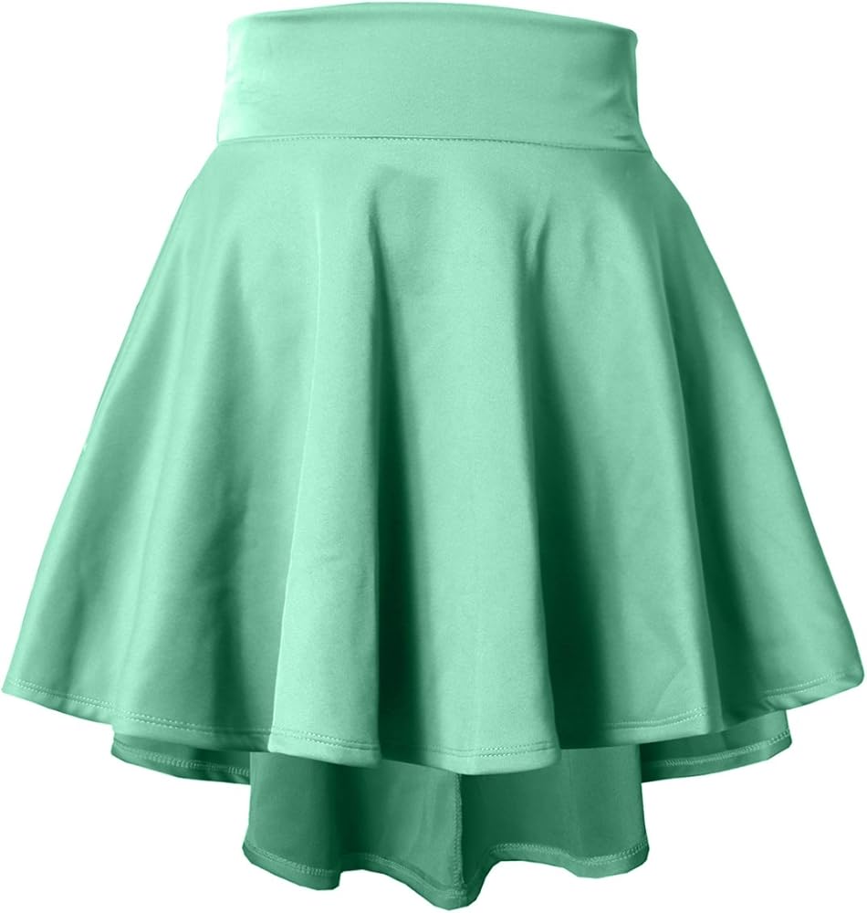 NE PEOPLE Women’s Skater Skirt – Stretch Elastic Waist Casual Mini Flared Swing Pleated Skirts Made in USA S-3XL