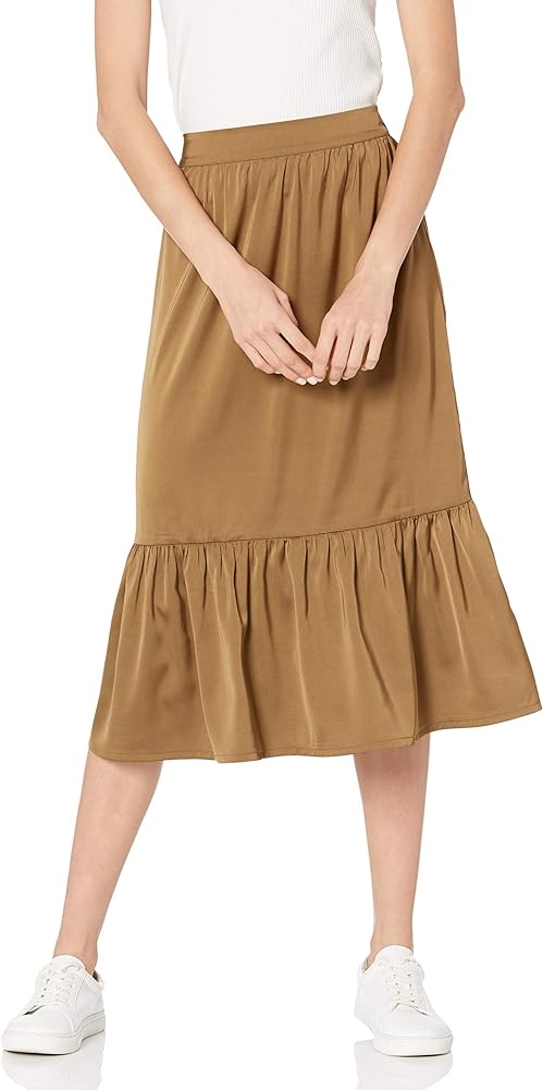 The Drop Women's Jerry Wide Hem Elastic Back Pull-on Midi Skirt