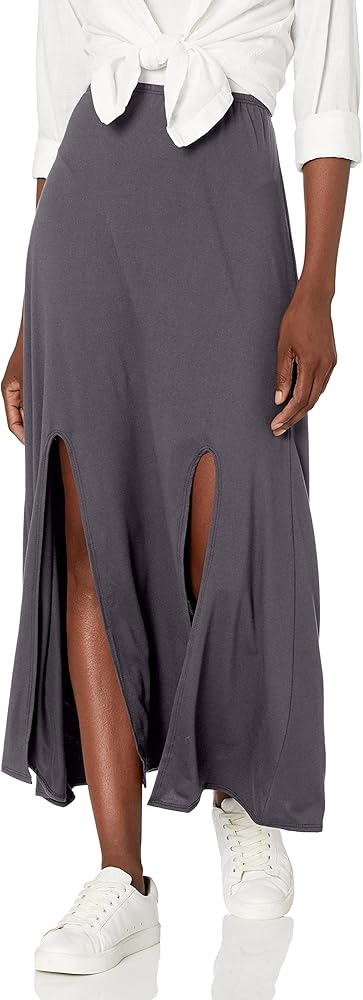 Star Vixen Women's Petite Modest Soft Knit Pull-on Midi-Length Skirt