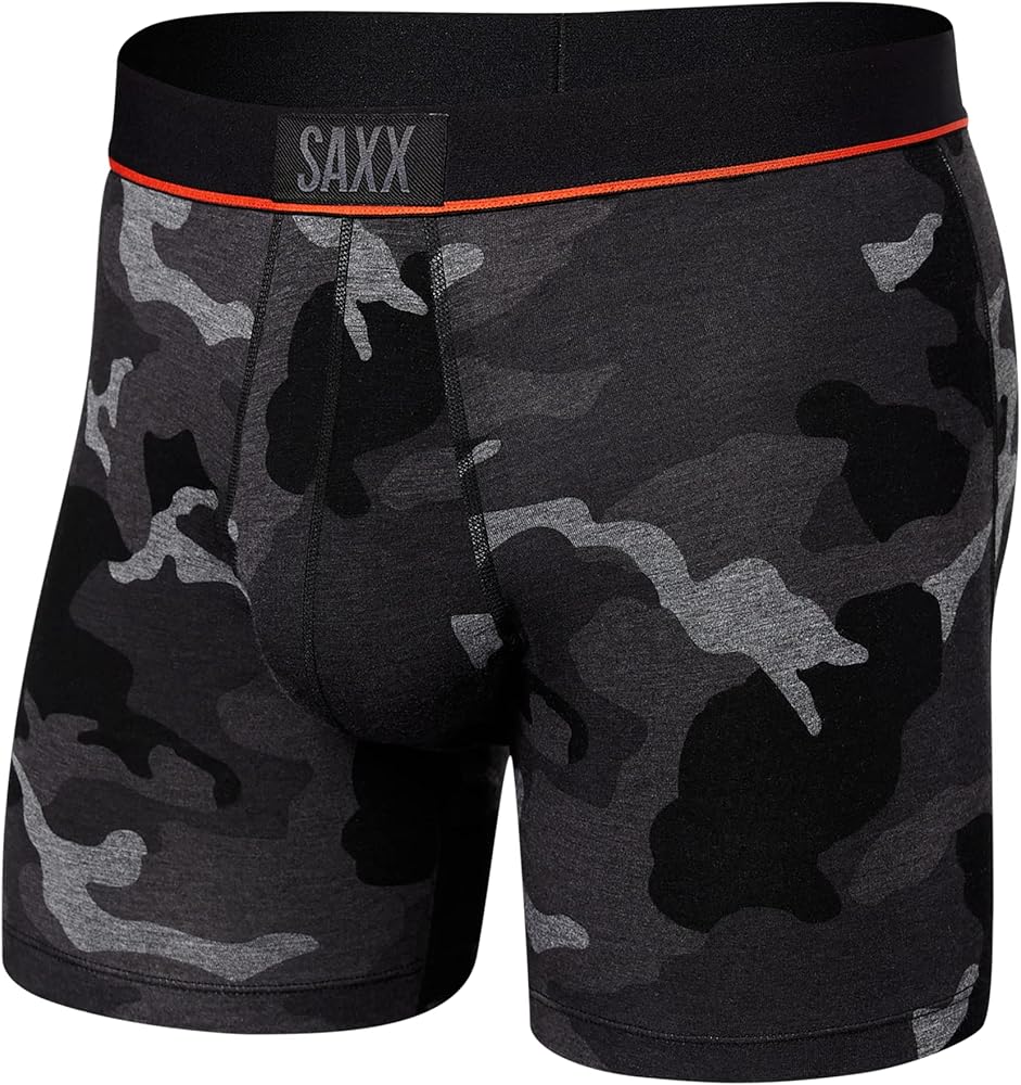 SAXX Underwear Co. Men's Vibe Super Soft Boxer Brief, Supersize Camo- Black, Small