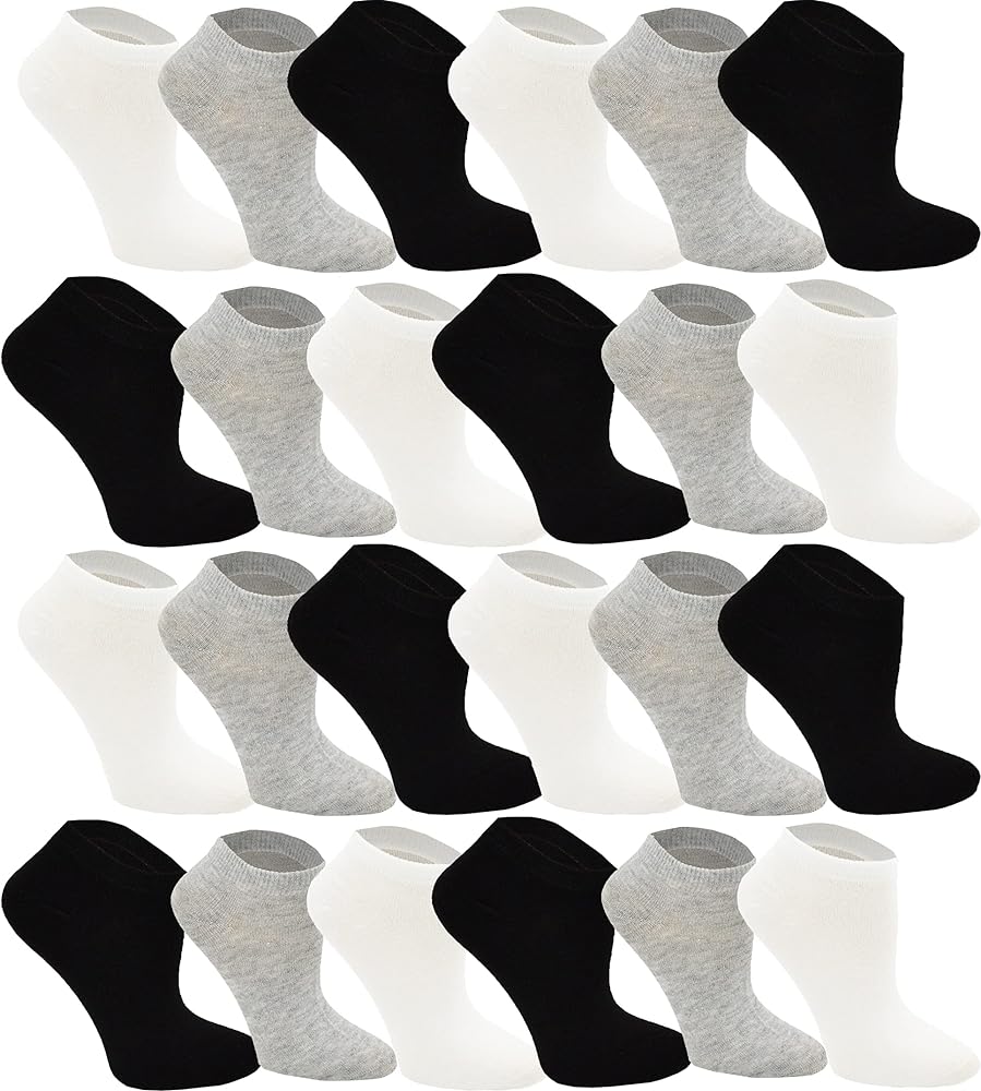 24 Pairs Thin Low Cut Ankle Socks for Men, Comfortable Lightweight Breathable Bulk Pack Wholesale
