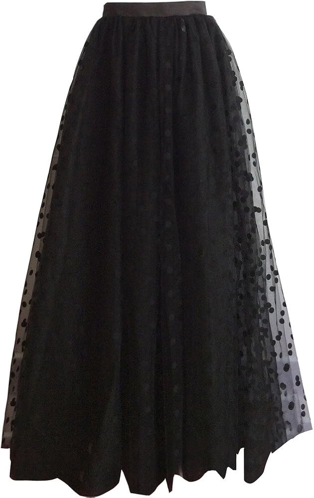 Women Polka Dot Tulle Knee Length Skirt Wedding Bridesmaid Tutu Skirt Custom Color