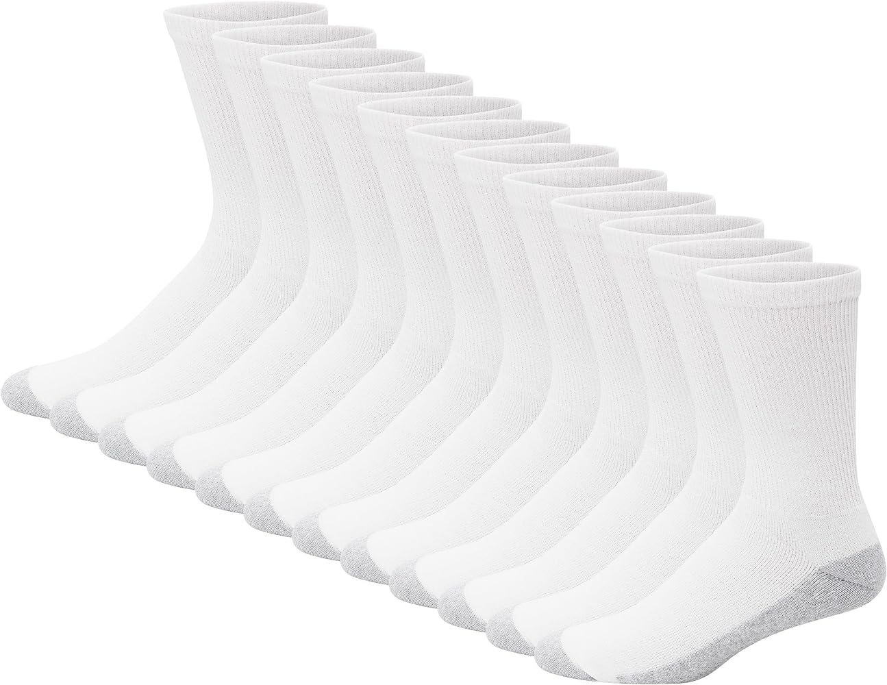 Hanes Men's Double Tough Crew Socks, 12-Pair Pack