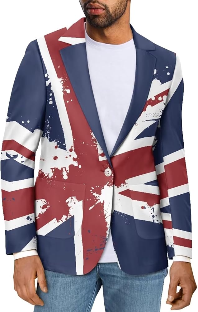 Men's Suits Blazers Single-Breasted Vintage Slim Fit Dress Suit Jacket Long-Sleeved Outwears with Multi-Pocket