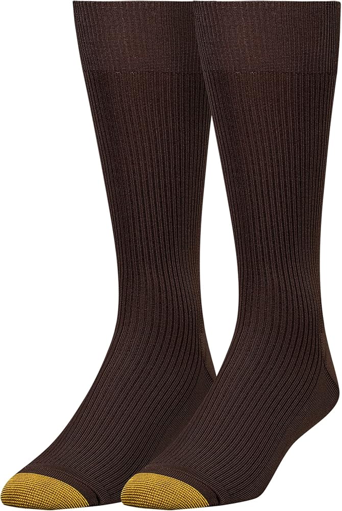 GOLDTOE Men's Comfort Top Rayon Bamboo Crew Socks 2 Pack