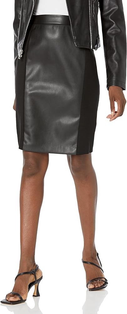 Kasper Women's Pullon Pleather FRNT Panel Skirt